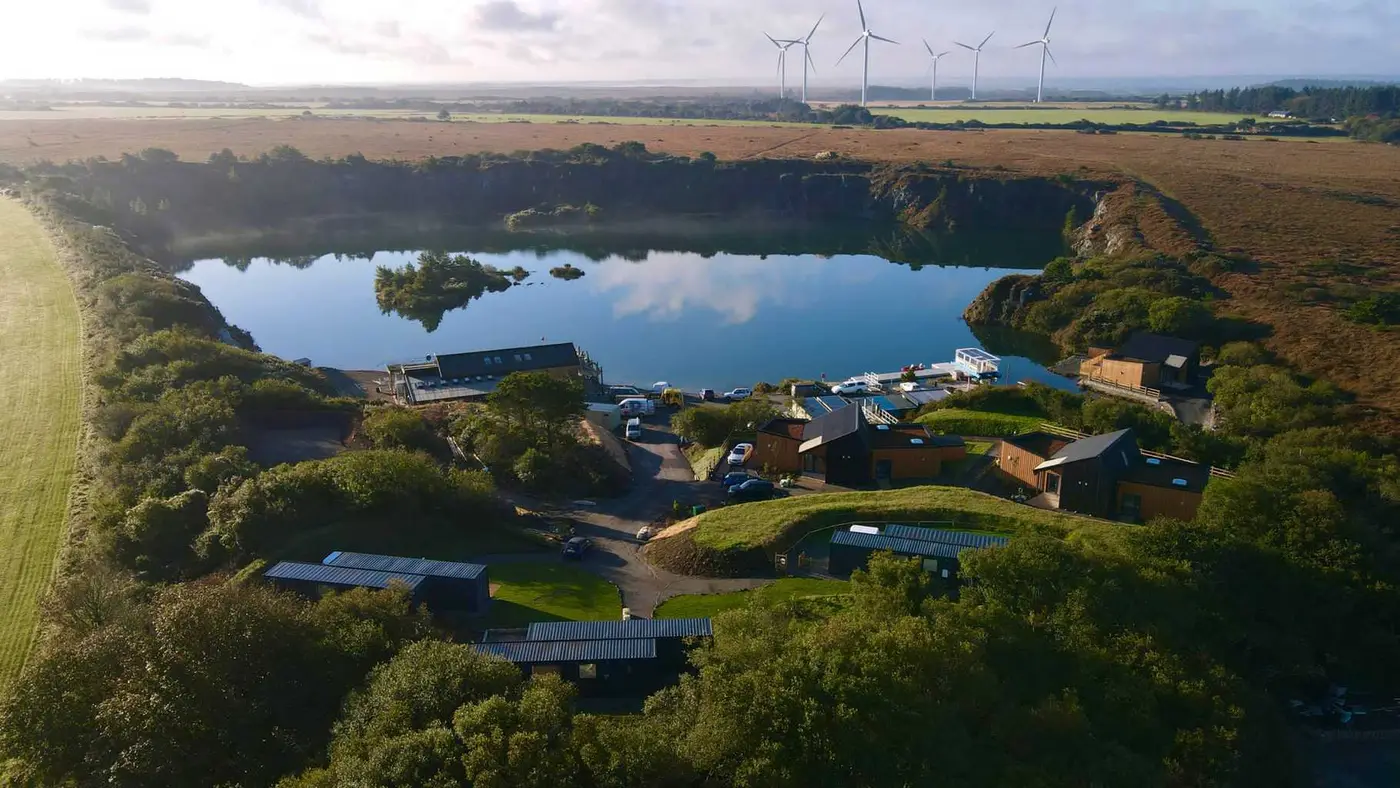 Trevassack Lake site from the sky