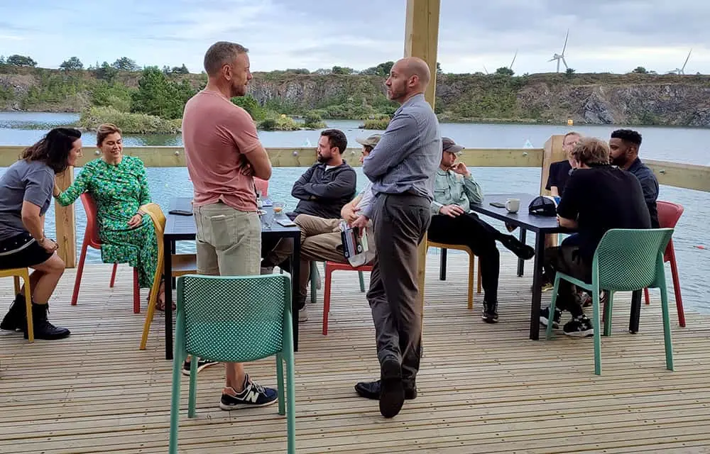 Team Trevassack hanging out at Trevassack Lake cafe with their new celebrity friends
